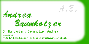 andrea baumholzer business card